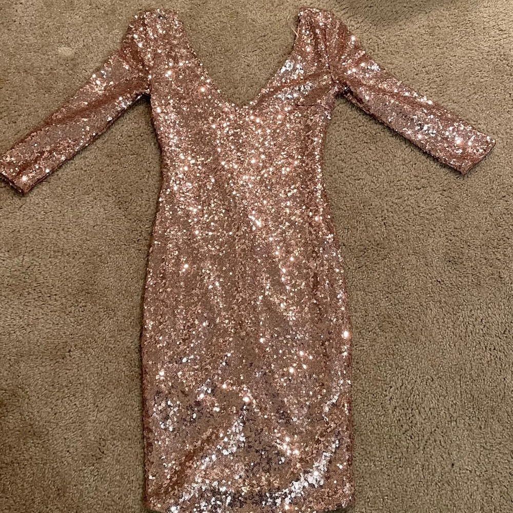 Fashion Nova Rose Gold Dress